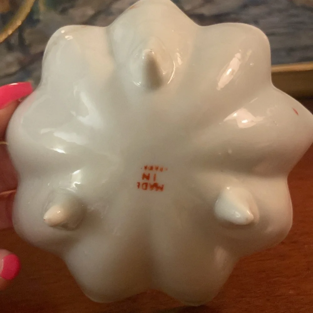 Vintage footed bowl and covered small dish made in Japan